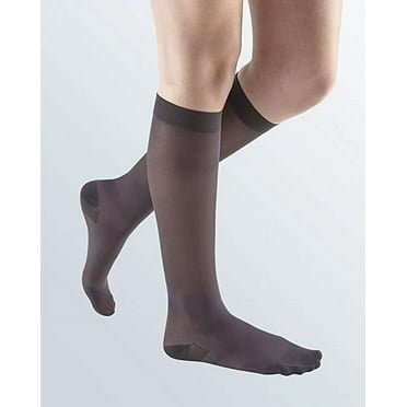 mediven sheer & soft for Women, 20-30 mmHg Calf High Closed Toe Compression Stockings, Charcoal, IV-Standard