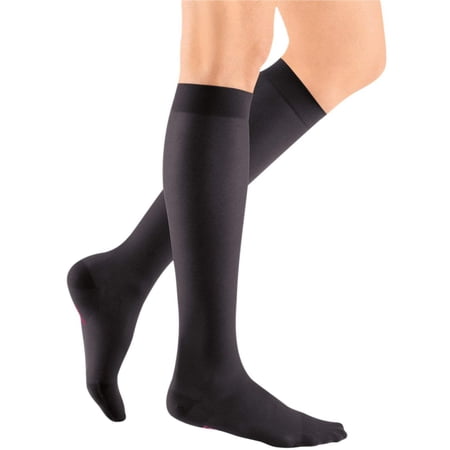 mediven sheer & soft for Women, 20-30 mmHg Calf High Closed Toe Compression Stockings, Ebony, I-Petite