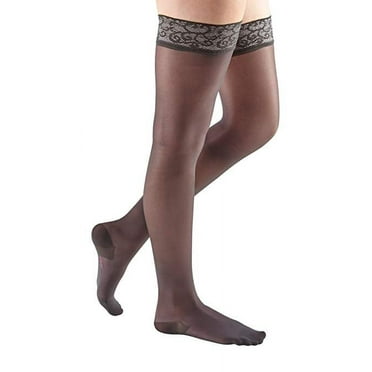 mediven sheer & soft, 30-40 mmHg, Thigh High w/ Silicone Lace Top, Closed Toe