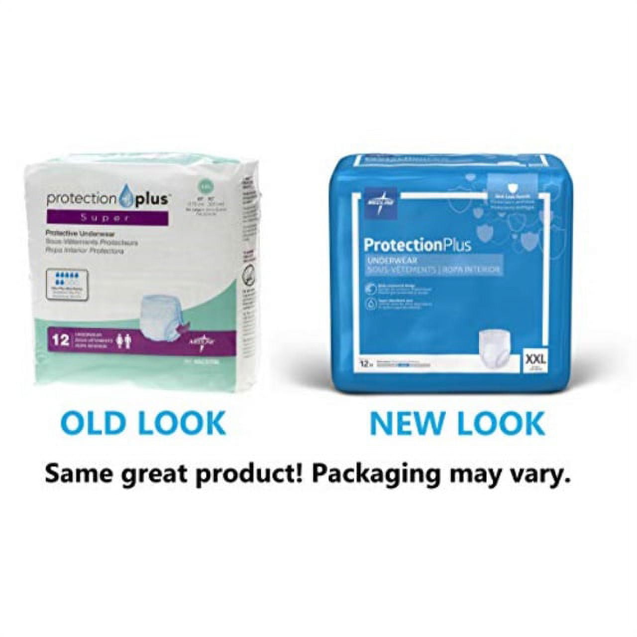medline protection plus super protective underwear, xxlarge, 12 count