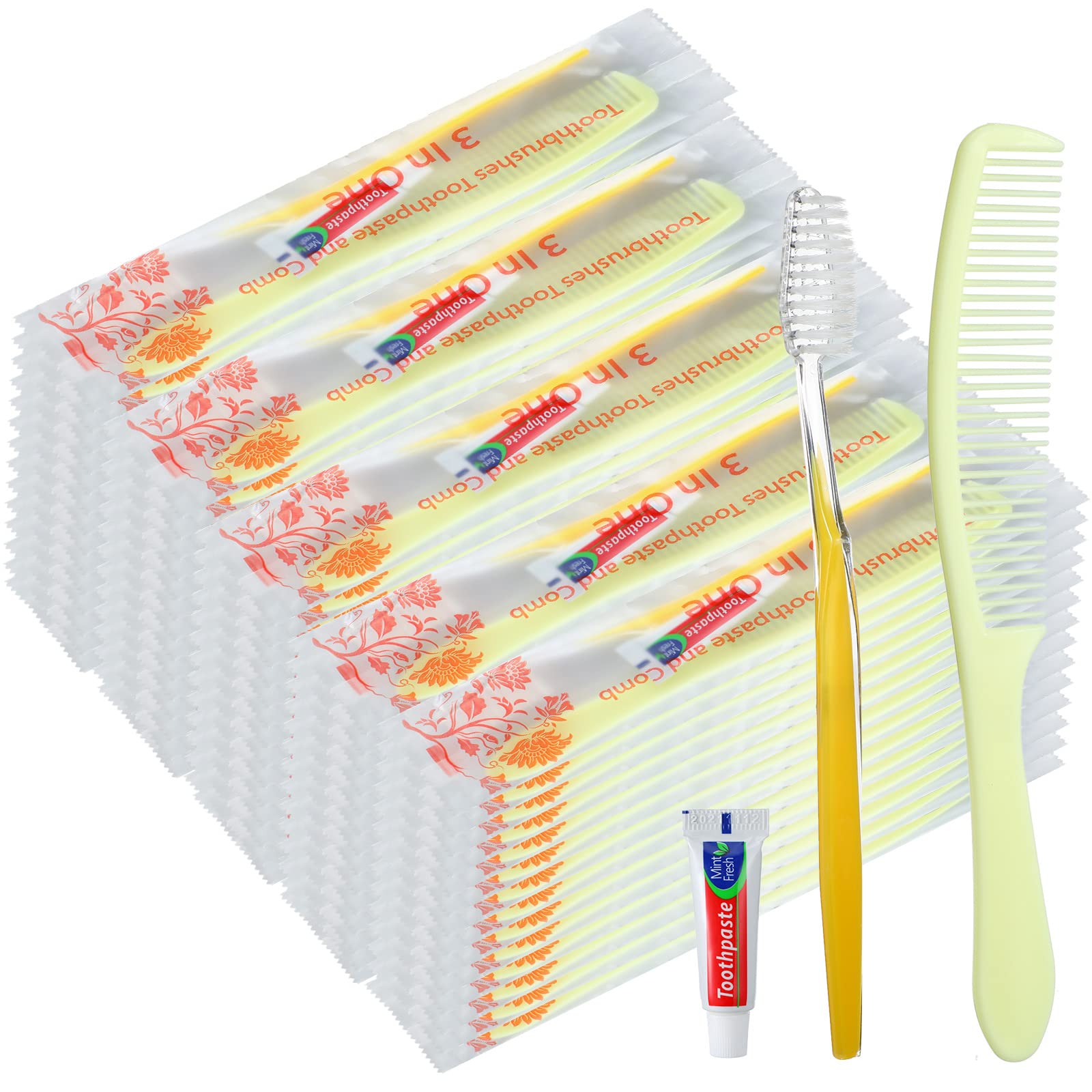 meekoo 200 Set Disposable OIF8 Toothbrushes with Toothpaste and Individually Wrapped Bulk
