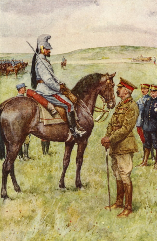 The meeting in France between Lord Kitchener and General Baratier After a drawing by W Paget Field Marshal Horatio Herbert Kitchener 1st Earl Kitchener 1850 Canvas Art - Ken Welsh Design Pics (11 x 1