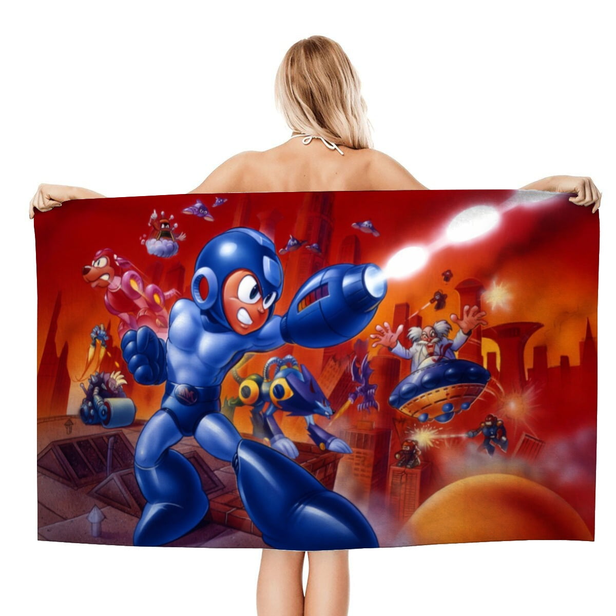 megaman Gifts Beach Towel for Women Girl Birthday Inspired Fan Bath Outdoor Music Lover