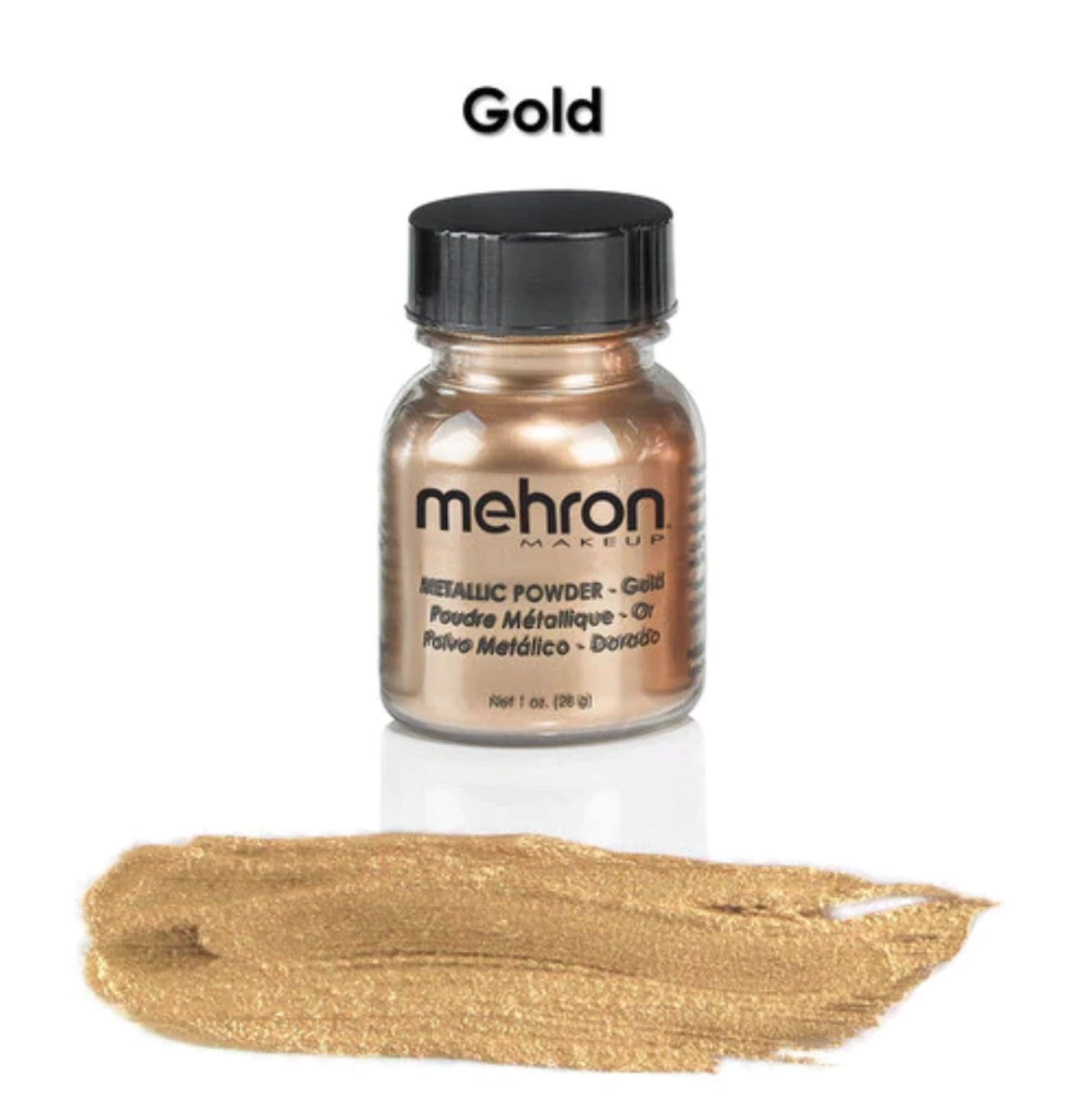 Mehron Metallic Powder & Mixing Liquid Face Body Paint Make Up GOLD SI