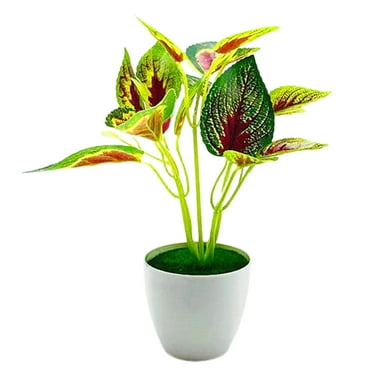 meijuhuga Artificial Leaves Compact  Visual Fake Potted Pot Everlasting Small for Cafe