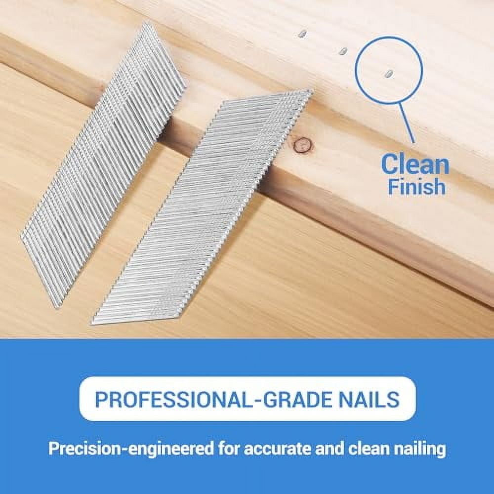 meite 15 Gauge Angled Finish Nails, 1-1/2-Inch 34 Degree DA Series Galvanized Finishing Nails for Nailer Guns - Perfect for Window Trim, Cabinet Building and Other DIY Projects (8