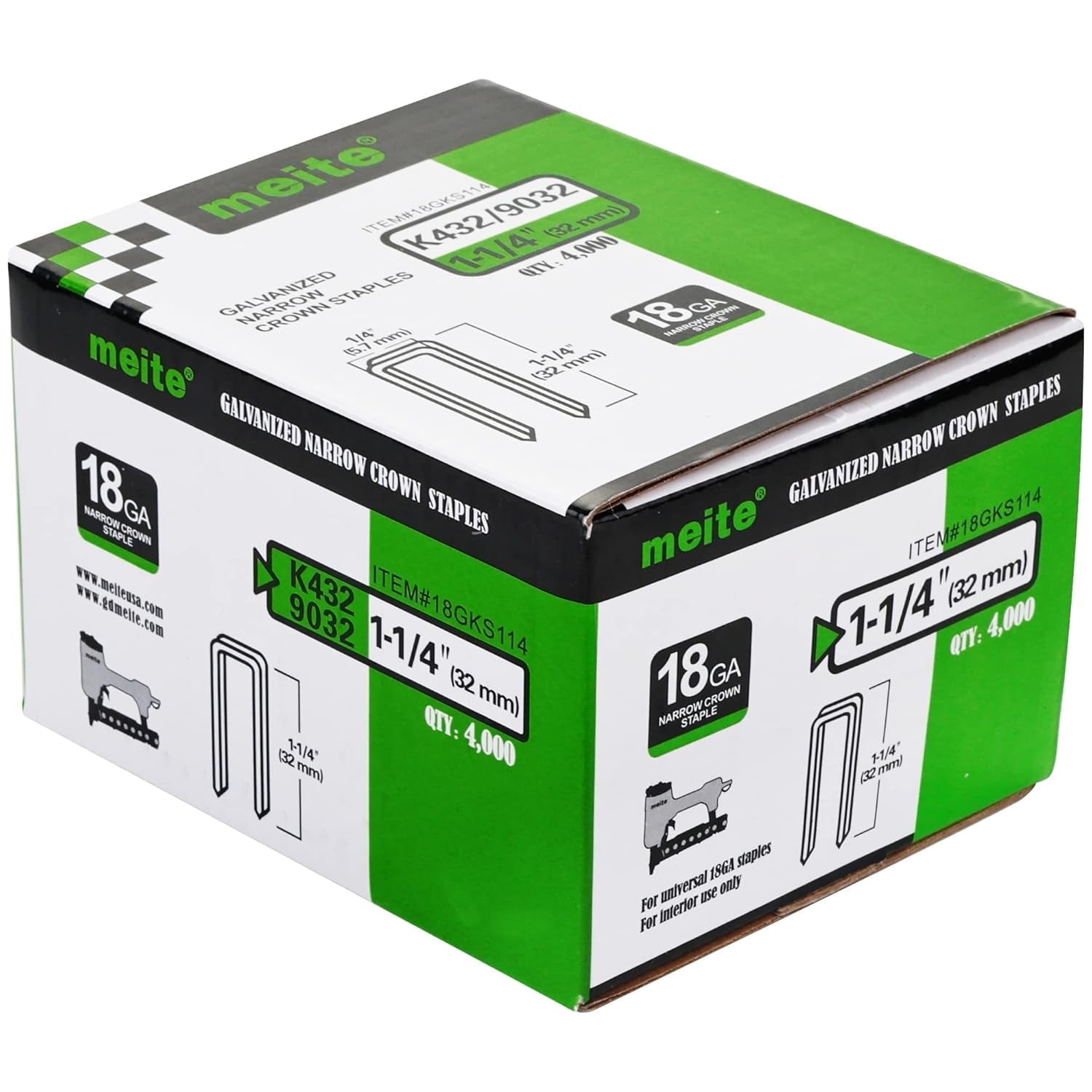 Senco N15BAB 16 Gauge By 7/16-inch Crown By 1-1/4-inch Length Electro Galvanized Staples 10000 Per Box - View #6