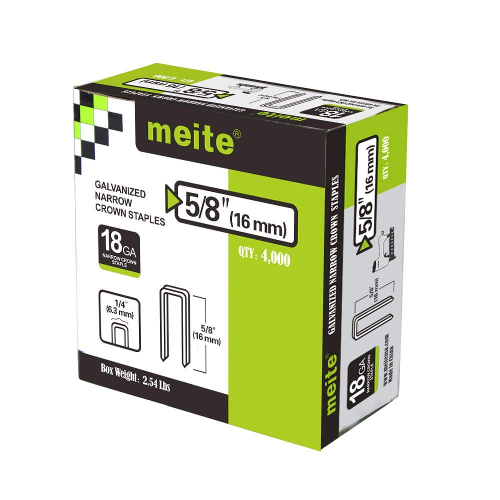 Meite 18 Gauge Pneumatic Narrow Crown Stapler - Accepts 1" To 1-5/8" Staples For Upholstery & Woodworking