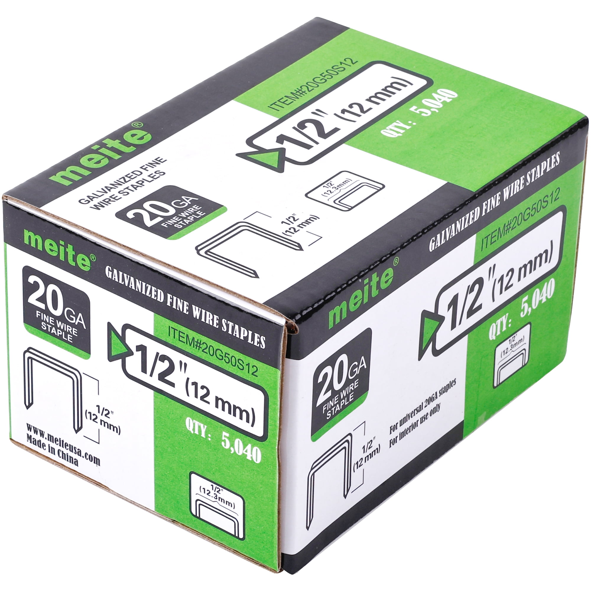 meite 20 Gauge 1/2inch Crown 1/2inch Leg Length Galvanized Fine Wire