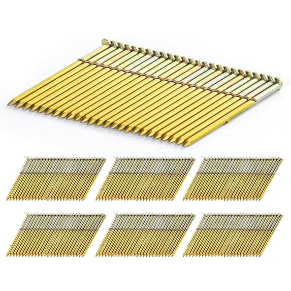 2,000 Pcs MEITE 28 Degree Framing Nails, 2" x 0.113" Wire Weld Collated Smooth Shank Galvanized Wire Strip Nails