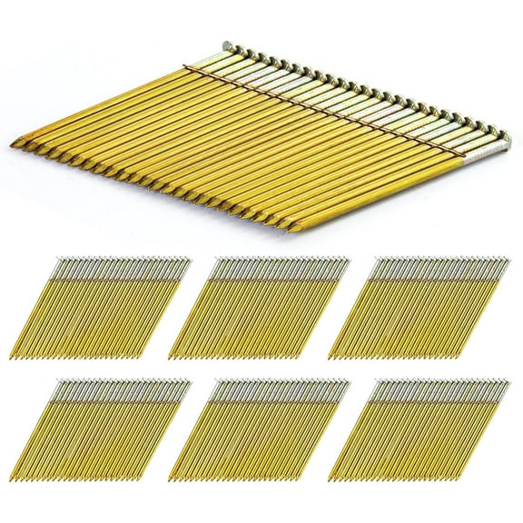 2,000 Pcs MEITE 28 Degree Framing Nails, 3" * .120" Wire Weld Collated Smooth Shank with Galvanized Wire Strip Nails