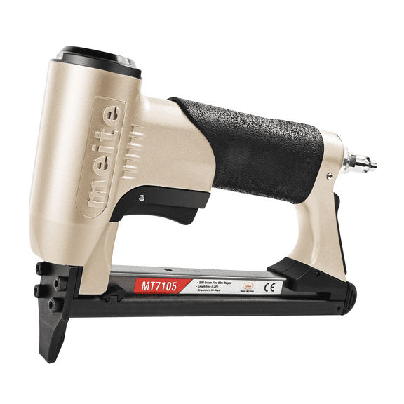 MEITE MT7105 Pneumatic Staple Gun 22 Gauge (71 Series) 3/8" Crown 3/16" Length Air Upholstery Stapler