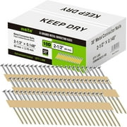meite Metal Connector Nails, 2-1/2 Inch x .148 Inch Joist Hanger Nails, 35 Degree, Galvanized, Paper Tape Collated, Smooth Shank Framing Nails for Metal Connector Nailer (1,000 Counts)