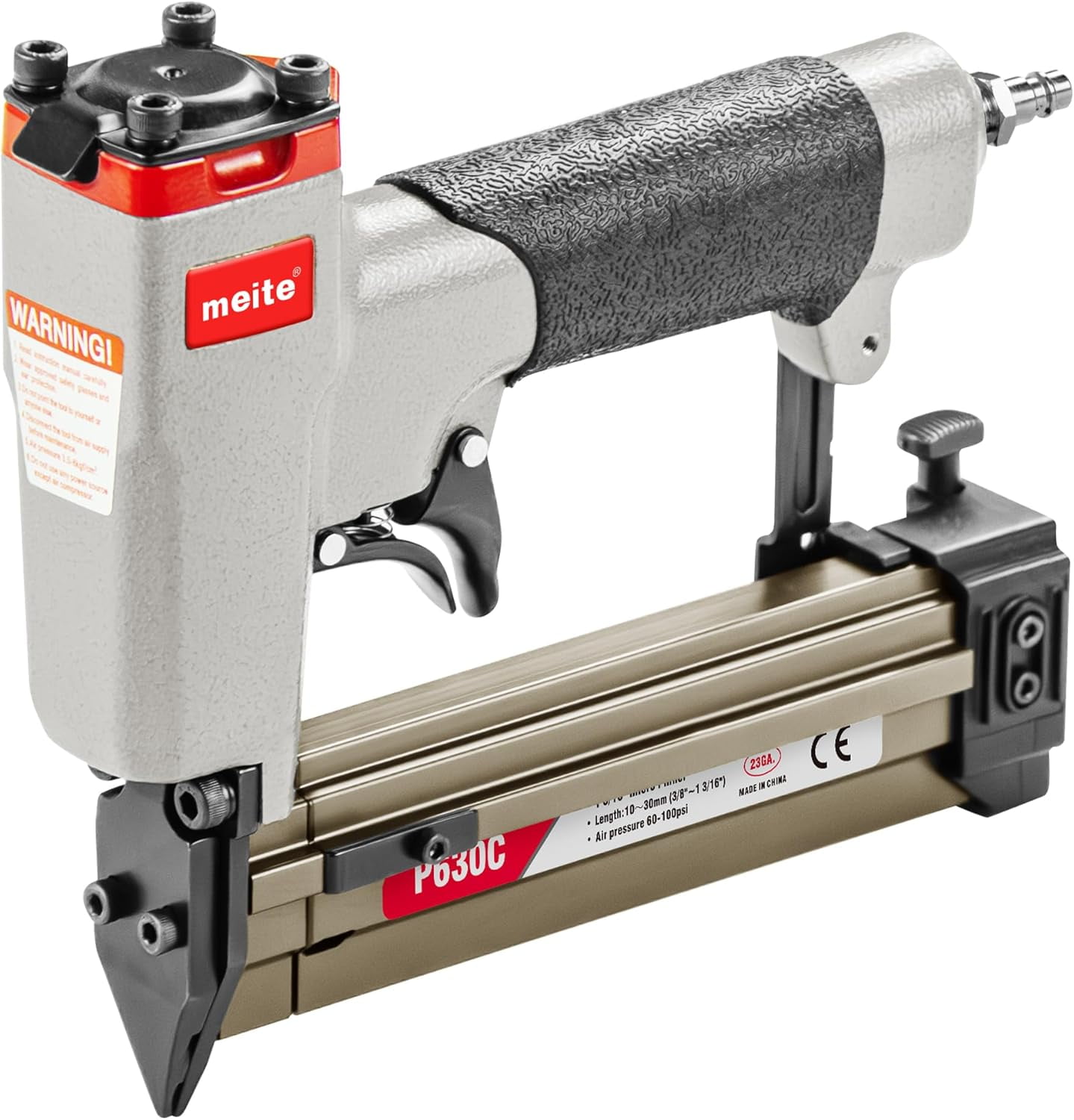 MEITE P630C Pneumatic Pin Nail Gun 23 Gauge 3/8" to 1-3/16" Length Pin Nailer
