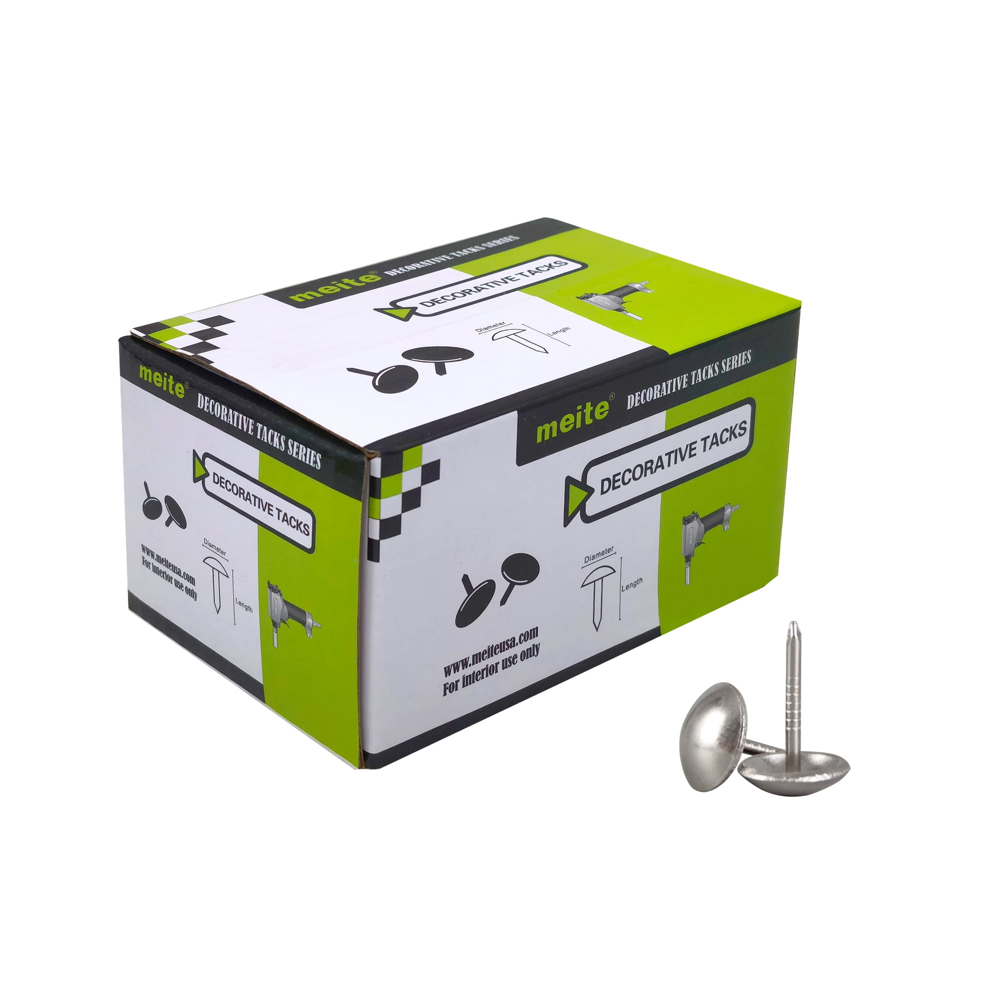 meite Upholstery Tacks 7/16inch Head Dia. Silver Tack Nails (500 Pcs