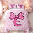 thumbnail image 1 of meiyoeat 3D Cartoon Initial E Bed Spread Queen For Girls,Princess Bow Monogram Art Queen Coverlet Set,3-Piece,1 Quilt and 2 Pillowcases, 1 of 7