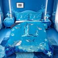 thumbnail image 1 of meiyoeat 3D Cartoon Initial Letter Full Size Comforter Sets For Boyswatercolor Monogrammed Alphabet L Bedding Comforter Set,Navy Blue Reversible,3pcs,1 Comforter and 2 Pillowcases, 1 of 7