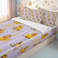 thumbnail image 1 of meiyoeat Adorable Duck Zipper Full Size Comforter Sets with Fitted Sheet and 2 Pillowcases for Kids Girls, Watercolor Floral Zipper Bedding Set for Bedroom, Purple, ReversibleG, 1 of 6