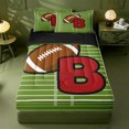thumbnail image 1 of meiyoeat American Rugby Games Zipper Twin Comforter Sets with Fitted Sheet and 2 Pillowcases For Boys,Red 3D Cartoon Initial B Print Zipper Bedding Set For Kids,black Reversible,4-Piece, 1 of 7