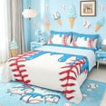 thumbnail image 1 of meiyoeat Baseball Ice Cream Bed Sheets For Kids,Kids Ball Games Full Size Sheets For Boys,4 Pieces, 1 of 6