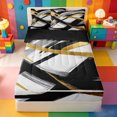 thumbnail image 1 of meiyoeat Black Gold Graffiti Zipper Full Size Comforter Sets with Fitted Sheet and 2 Pillowcases For Kids,Modern Abstract Geometric Zipper Bedding Set For Adults,Black Reversible,4 Pieces, 1 of 7