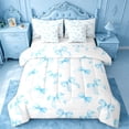 thumbnail image 1 of meiyoeat Blue Coquette Bows 7 Pieces Full Size Bedding Sets For Girls,Dreamy Princess Bowknot Full Size Bed in a Bag For Kids,Reversible, 1 of 7