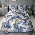 thumbnail image 1 of meiyoeat Blue Gold Marble 7 Pieces Full Size Bedding Sets For Kids,Fluid Swirl Design Full Size Bed In A Bag For Adults,Light Gray Reversible, 1 of 7