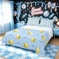 thumbnail image 1 of meiyoeat Blue Softball Bow Bed Sheets for Girls, Kawaii Princess Bowknot Full Size Sheets, 4pcs, 1 Flat Sheet, 1 Fitted Sheet and 2 Pillowcases, 1 of 5