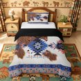 thumbnail image 1 of meiyoeat Boho Cowhide Twin Duvet Cover For Boys,Tribal Pattern Twin Bedding,Black Reversible,2pcs,1 Duvet Cover and 1 Pillowcase, 1 of 6