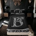 thumbnail image 1 of meiyoeat Bow Cheetah B Zipper Full Size Comforter Sets with Fitted Sheet and 2 Pillowcases for Women Girls, Fashion Cheetah Print Ribbon Zipper Bedding Set, Black White, Black Reversible, 4-Piece, 1 of 6