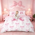 thumbnail image 1 of meiyoeat Bow Initial Print R Duvet Cover Set For Girls, Pink Princess Bowknot Alphabet Art Bedding Full For Kids,pink Reversible,3pcs(No Comforter), 1 of 6