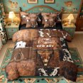 thumbnail image 1 of meiyoeat Brown Western Cowboy 7 Pieces Full Size Bedding Sets For Boys,Rustic Cow Print Full Size Bed in a Bag,Reversible, 1 of 7