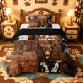 thumbnail image 1 of meiyoeat Brown Western Cowboy Twin Comforter Sets For Boys,Rustic Cow Print Bedding Set,Reversible,2 Pieces,1 Comforter and 1 Pillowcase, 1 of 7