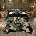 thumbnail image 1 of meiyoeat Camo Letter M Twin Comforter Sets for Boys, Vintage Camouflage Bedding Set for Bedroom, Green, Black Reversible, 2-Piece, 1 Comforter and 1 Pillowcase, 1 of 6