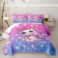 thumbnail image 1 of meiyoeat Cartoon Cute Kitten Twin Quilt Set For Girls,Pink Bowknot Cat Twin Coverlet Set For Kids,2 Pieces, 1 of 7