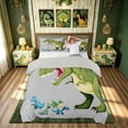 thumbnail image 1 of meiyoeat Cartoon Dinosaur Bedding for Kids Boys, Flying Dino Wildlife Duvet Cover Full, Grey Green, Grey Reversible, 3 Pieces, 1 Duvet Cover and 2 Pillowcases, 1 of 6