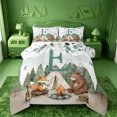 thumbnail image 1 of meiyoeat Cartoon Rv Country Style Full Size Comforter Sets For Boys,Rustic Letter E Print Bedding Comforter Set,Polkadot Reversible,3pcs,1 Comforter and 2 Pillowcases, 1 of 7