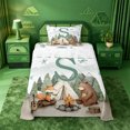 thumbnail image 1 of meiyoeat Cartoon Rv Country Style Twin Sheets For Boys,Rustic Letter S Print Bedding,3-Piece,1 Fitted Sheet and 1 Pillowcase, 1 of 6