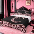 thumbnail image 1 of meiyoeat Cheetah Pattern Monogrammed C King Sheets For Kids,Pink Leopard Print Bow Bedding For Girls,4-Piece, 1 of 6