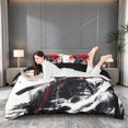 thumbnail image 1 of meiyoeat Cherry Blossom Bedding For Kids,Japanese Samurai Ink Design Duvet Cover Full,Black Reversible,3pcs(No Comforter), 1 of 6