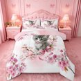 thumbnail image 1 of meiyoeat Cherry Blossom Kitten Theme Queen Comforter Set,Gray Cute Cat Print Comforter Sets Queen For Girl,Reversible,3Pcs,1 Comforter And 2 Pillowcases, 1 of 7
