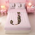 thumbnail image 1 of meiyoeat Chic Leopard Bow J Zipper Twin Comforter Sets with Fitted Sheet and 2 Pillowcases,Cheetah Print Monogram Initial Art Zipper Bedding Set For Girl,Pink Reversible,4 Pieces, 1 of 7