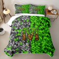 thumbnail image 1 of meiyoeat Classic Pixel Miner Games Quilt Full For Boys,Monogram Letter M Full Bedspread Sets,3 Pieces, 1 of 7