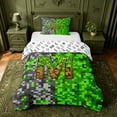 thumbnail image 1 of meiyoeat Classic Pixel Twin Duvet Cover For Boys,Monogram Letter M Twin Bedding,Reversible,2pcs,1 Duvet Cover and 1 Pillowcase, 1 of 6