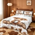 thumbnail image 1 of meiyoeat Coffee Highland Cow Bed Sheets,Cute Farm Animal Full Size Sheets For Girl,4pcs,1 Flat Sheet,1 Fitted Sheet and 2 Pillowcases, 1 of 6