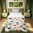 thumbnail image 1 of meiyoeat Colorful Cartoon Dinosaur Twin Duvet Cover for Kids Boys Girls, Prehistoric Twin Bedding, Multi-Color, Reversible, 2 Pieces, 1 Duvet Cover and 1 Pillowcase, 1 of 6