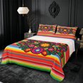 thumbnail image 1 of meiyoeat Colorful Fiesta King Sheets,Men Women,Folk Print Bedding For Men Women,4-Piece,1 Flat Sheet,1 Fitted Sheet and 2 Pillowcases, 1 of 6