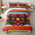 thumbnail image 1 of meiyoeat Colorful Fiesta Quilt King,Men Women,Folk Print King Coverlet Set For Men Women,3pcs, 1 of 7