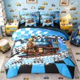 thumbnail image 1 of meiyoeat Cool Steam Train 7-Piece Twin Bedding for Boys,Retro Locomotive Graphic Bedding Comforter Set,Blue,Reversible, 1 of 6