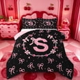 thumbnail image 1 of meiyoeat Coquette Bowknot Monogram S Full Size Comforter Sets,Pink Initial Design Bedding Comforter Set For Girl,Pink Reversible,3-Piece,1 Comforter and 2 Pillowcases, 1 of 7